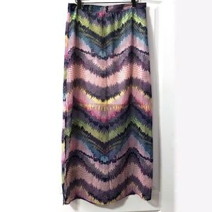 Olive & Oak Bright Chevron Maxi Skirt Size Large